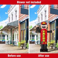6FT Tall Inflatable Tacos Red Wavers Inflatable Tube Man (18''Diameter) (Blower Not Included) - goodeny