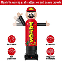 6FT Tall Inflatable Tacos Red Wavers Inflatable Tube Man (18''Diameter) (Blower Not Included) - goodeny