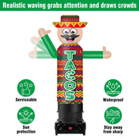 6FT Tall Inflatable Tacos Wavers Inflatable Tube Man (18''Diameter) (Blower Not Included) - goodeny