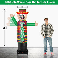 6FT Tall Inflatable Tacos Wavers Inflatable Tube Man (18''Diameter) (Blower Not Included) - goodeny