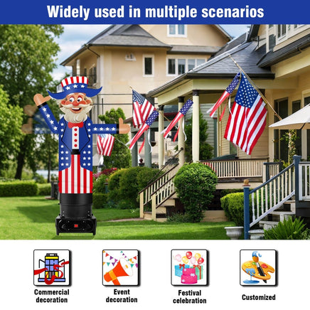 6FT Tall Inflatable Uncle Sam Wavers Inflatable Tube Man (18''Diameter) (Blower Not Included) - goodeny