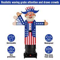 6FT Tall Inflatable Uncle Sam Wavers Inflatable Tube Man (18''Diameter) (Blower Not Included) - goodeny