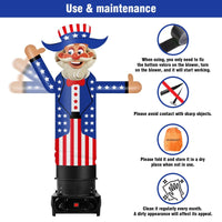 6FT Tall Inflatable Uncle Sam Wavers Inflatable Tube Man (18''Diameter) (Blower Not Included) - goodeny