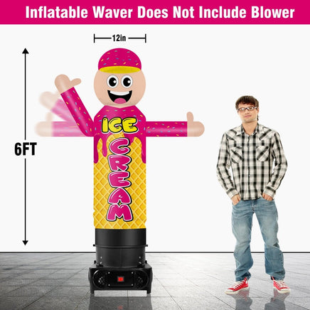 6FT Tall Inflatable Wavers Ice Cream Inflatable Tube Man (18''Diameter) (Blower Not Included) - goodeny