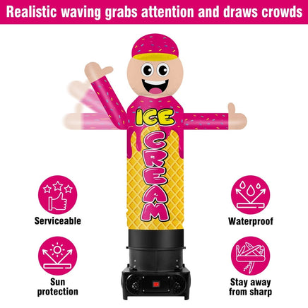 6FT Tall Inflatable Wavers Ice Cream Inflatable Tube Man (18''Diameter) (Blower Not Included) - goodeny