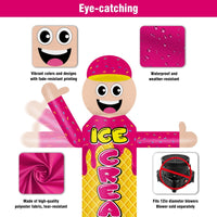 6FT Tall Inflatable Wavers Ice Cream Inflatable Tube Man (18''Diameter) (Blower Not Included) - goodeny