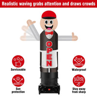 6FT Tall Inflatable Wavers Open Inflatable Tube Man (18''Diameter) (Blower Not Included) - goodeny