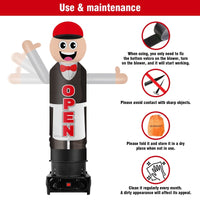 6FT Tall Inflatable Wavers Open Inflatable Tube Man (18''Diameter) (Blower Not Included) - goodeny