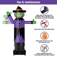 6FT Tall Inflatable Witch Wavers Inflatable Tube Man (12''Diameter) (Blower Not Included) - goodeny