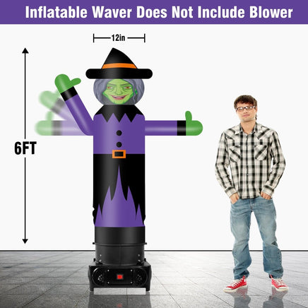 6FT Tall Inflatable Witch Wavers Inflatable Tube Man (12''Diameter) (Blower Not Included) - goodeny