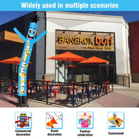 6FT Tall Juice Bar Blue Waving Inflatable Tube Man(Blower Not Included) - goodeny