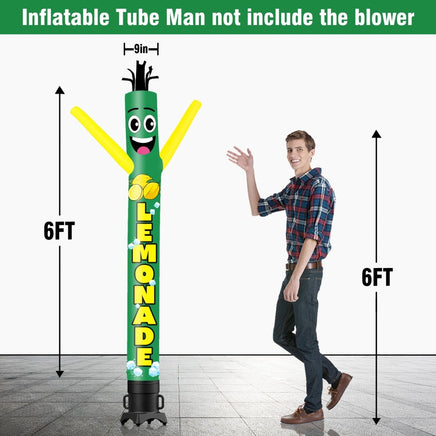 6FT Tall Lemonade Waving Inflatable Tube Man(Blower Not Included) - goodeny