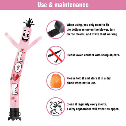6FT Tall Love Waving Inflatable Tube Man(Blower Not Included) - goodeny