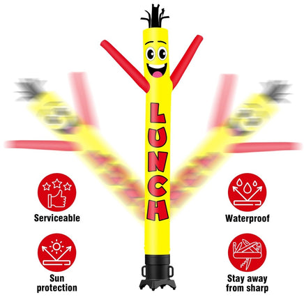 6FT Tall Lunch Waving Inflatable Tube Man(Blower Not Included) - goodeny
