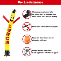 6FT Tall Lunch Waving Inflatable Tube Man(Blower Not Included) - goodeny