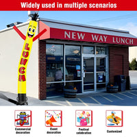 6FT Tall Lunch Waving Inflatable Tube Man(Blower Not Included) - goodeny