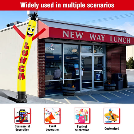 6FT Tall Lunch Waving Inflatable Tube Man(Blower Not Included) - goodeny