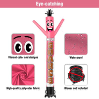 6FT Tall Milkshakes Pink Waving Inflatable Tube Man(Blower Not Included) - goodeny