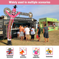 6FT Tall Milkshakes Pink Waving Inflatable Tube Man(Blower Not Included) - goodeny