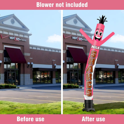6FT Tall Milkshakes Pink Waving Inflatable Tube Man(Blower Not Included) - goodeny
