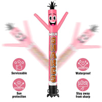 6FT Tall Milkshakes Pink Waving Inflatable Tube Man(Blower Not Included) - goodeny