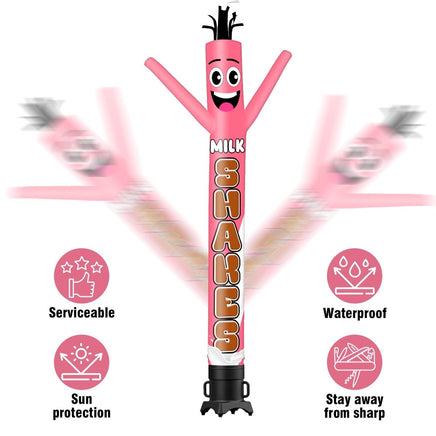 6FT Tall Milkshakes Pink Waving Inflatable Tube Man(Blower Not Included) - goodeny