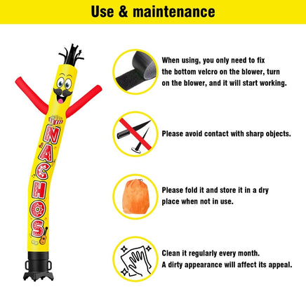 6FT Tall Nachos Waving Inflatable Tube Man(Blower Not Included) - goodeny