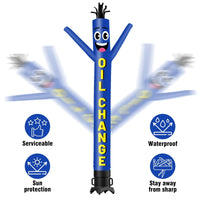 6FT Tall Oil Change Blue Waving Inflatable Tube Man(Blower Not Included) - goodeny
