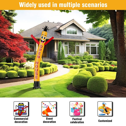 6FT Tall Open House Orange Waving Inflatable Tube Man(Blower Not Included) - goodeny
