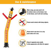 6FT Tall Open House Orange Waving Inflatable Tube Man(Blower Not Included) - goodeny