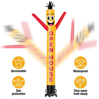 6FT Tall Open House Orange Waving Inflatable Tube Man(Blower Not Included) - goodeny