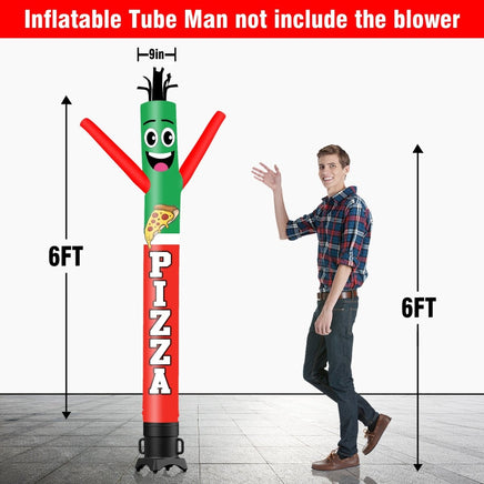 6FT Tall Pizza Waving Inflatable Tube Man(Blower Not Included) - goodeny