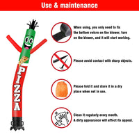 6FT Tall Pizza Waving Inflatable Tube Man(Blower Not Included) - goodeny
