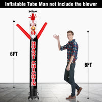 6FT Tall Roast Chicken Waving Inflatable Tube Man(Blower Not Included) - goodeny