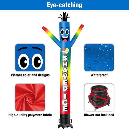 6FT Tall Shaved Ice Blue Waving Inflatable Tube Man(Blower Not Included) - goodeny