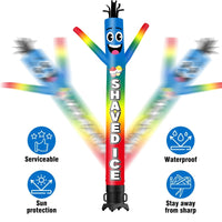 6FT Tall Shaved Ice Blue Waving Inflatable Tube Man(Blower Not Included) - goodeny