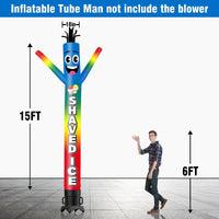 6FT Tall Shaved Ice Blue Waving Inflatable Tube Man(Blower Not Included) - goodeny