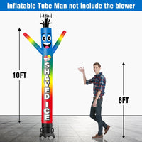 6FT Tall Shaved Ice Blue Waving Inflatable Tube Man(Blower Not Included) - goodeny