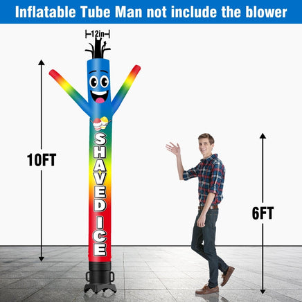 6FT Tall Shaved Ice Blue Waving Inflatable Tube Man(Blower Not Included) - goodeny