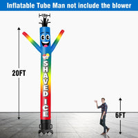 6FT Tall Shaved Ice Blue Waving Inflatable Tube Man(Blower Not Included) - goodeny