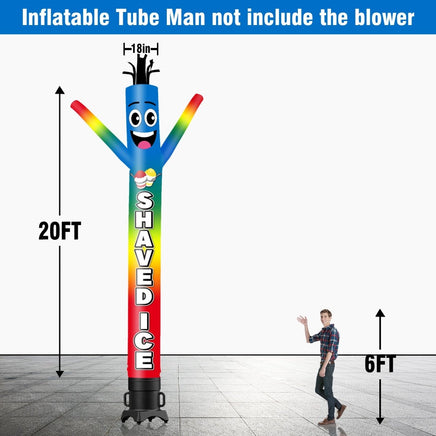 6FT Tall Shaved Ice Blue Waving Inflatable Tube Man(Blower Not Included) - goodeny