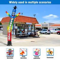 6FT Tall Shaved Ice Blue Waving Inflatable Tube Man(Blower Not Included) - goodeny