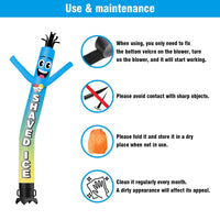 6FT Tall Shaved Ice Skyblue Waving Inflatable Tube Man(Blower Not Included) - goodeny