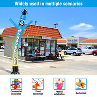 6FT Tall Shaved Ice Skyblue Waving Inflatable Tube Man(Blower Not Included) - goodeny