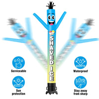6FT Tall Shaved Ice Skyblue Waving Inflatable Tube Man(Blower Not Included) - goodeny