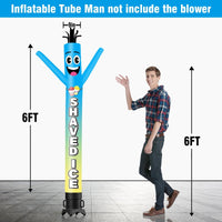6FT Tall Shaved Ice Skyblue Waving Inflatable Tube Man(Blower Not Included) - goodeny