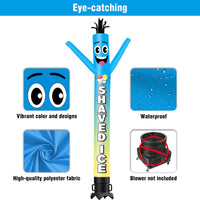 6FT Tall Shaved Ice Skyblue Waving Inflatable Tube Man(Blower Not Included) - goodeny