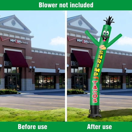 6FT Tall Shrimp Tacos Waving Inflatable Tube Man(Blower Not Included) - goodeny