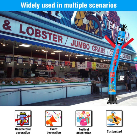 6FT Tall Shrimp Waving Inflatable Tube Man(Blower Not Included) - goodeny