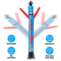 6FT Tall Shrimp Waving Inflatable Tube Man(Blower Not Included) - goodeny